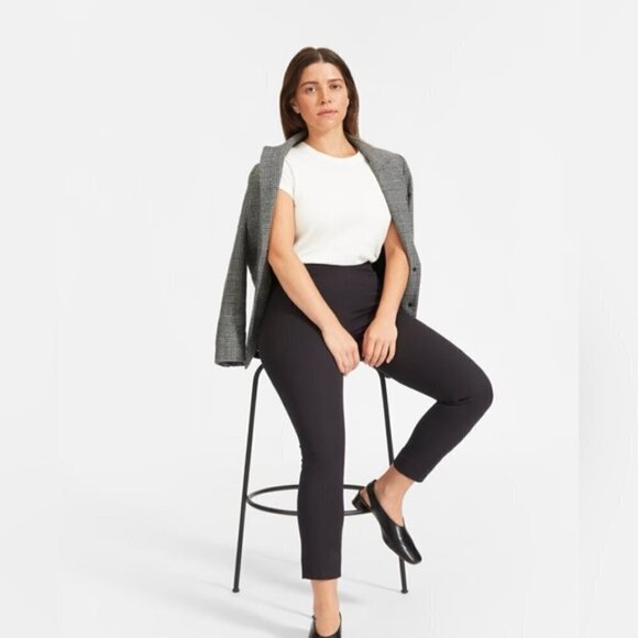 Everlane The Curvy Side-Zip Stretch Cotton Pant black size 10 - Picture 2 of 16